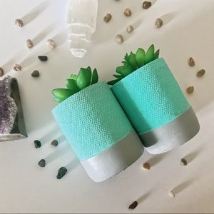 Faux Pair of Succulents Planter Decór